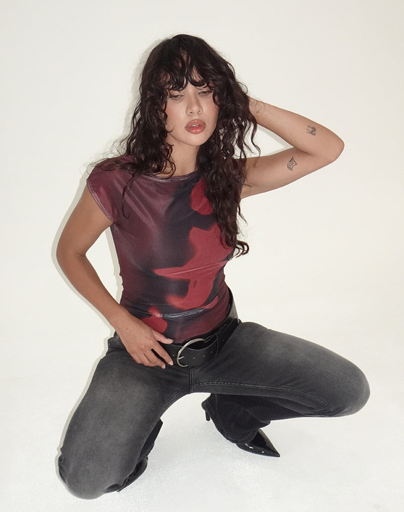 Imagen de Nova Top en Digi Flower Rojo