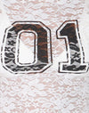 Encaje marfil con 01 estampado grande