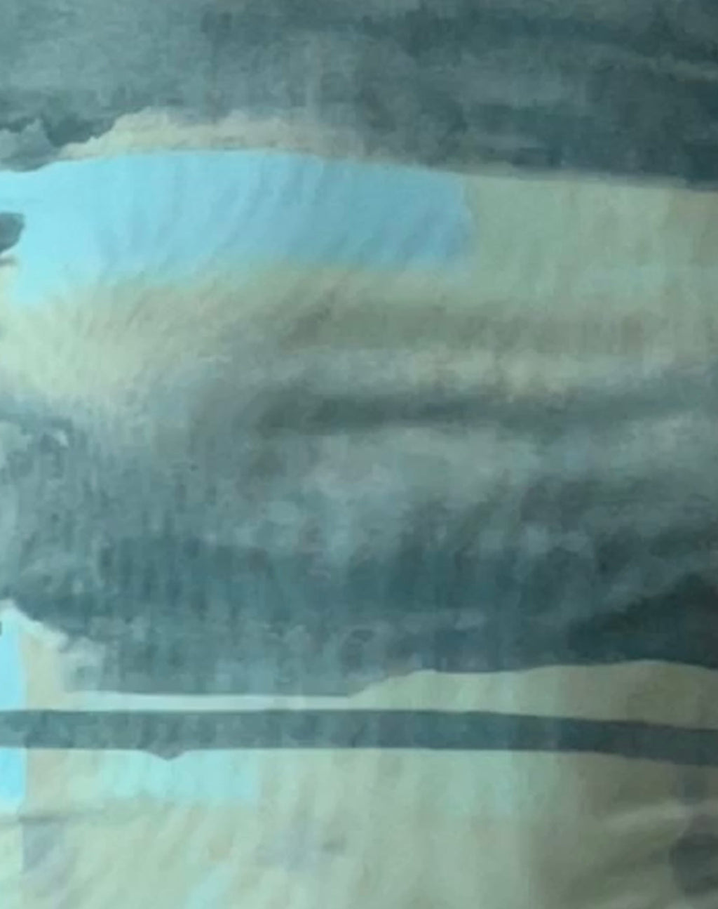 MOTEL X JACQUIE Nova Top de Malla Verde y Azul Abstracto Pincel