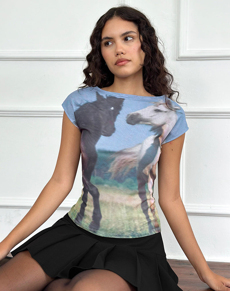 Imagen de Nova Top Malla en Estampado Caballos