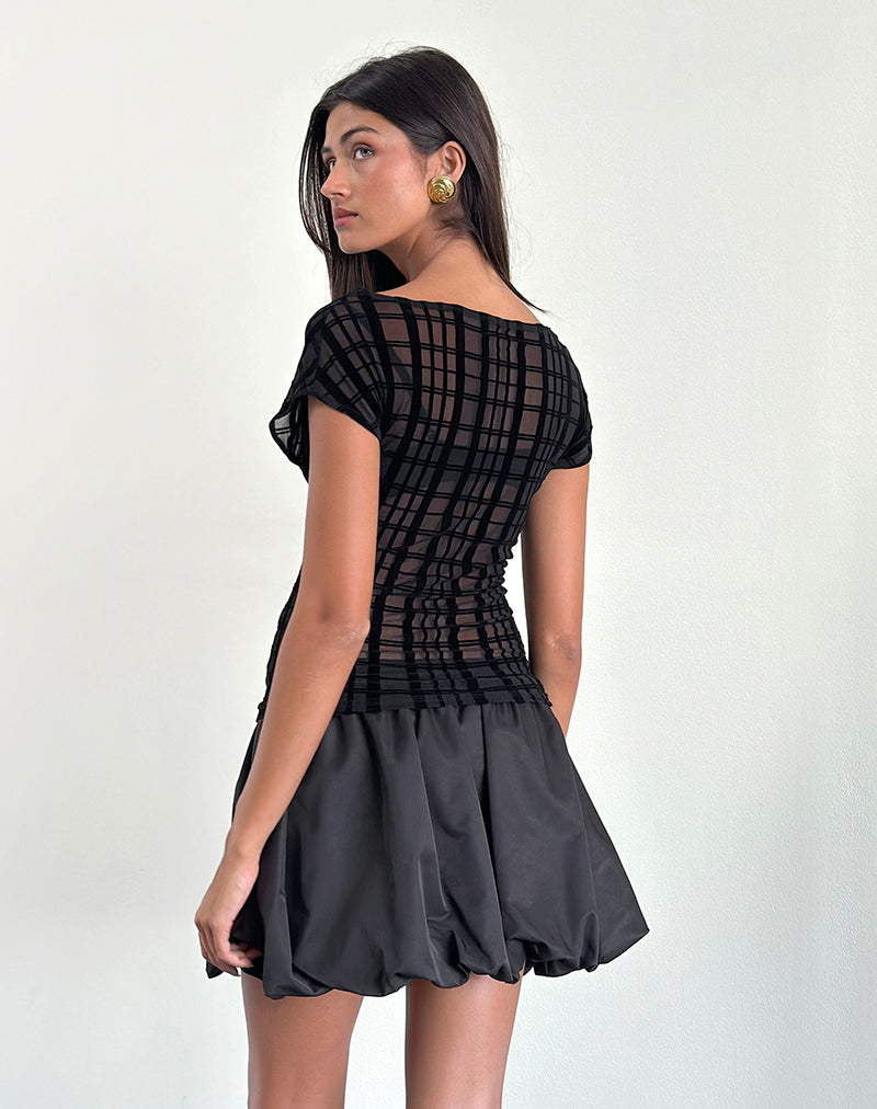 Imagen de Nova Top en Tonal Check Flock Negro