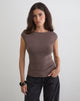 Imagen del top Novia con fruncidos laterales en color café cuarzo