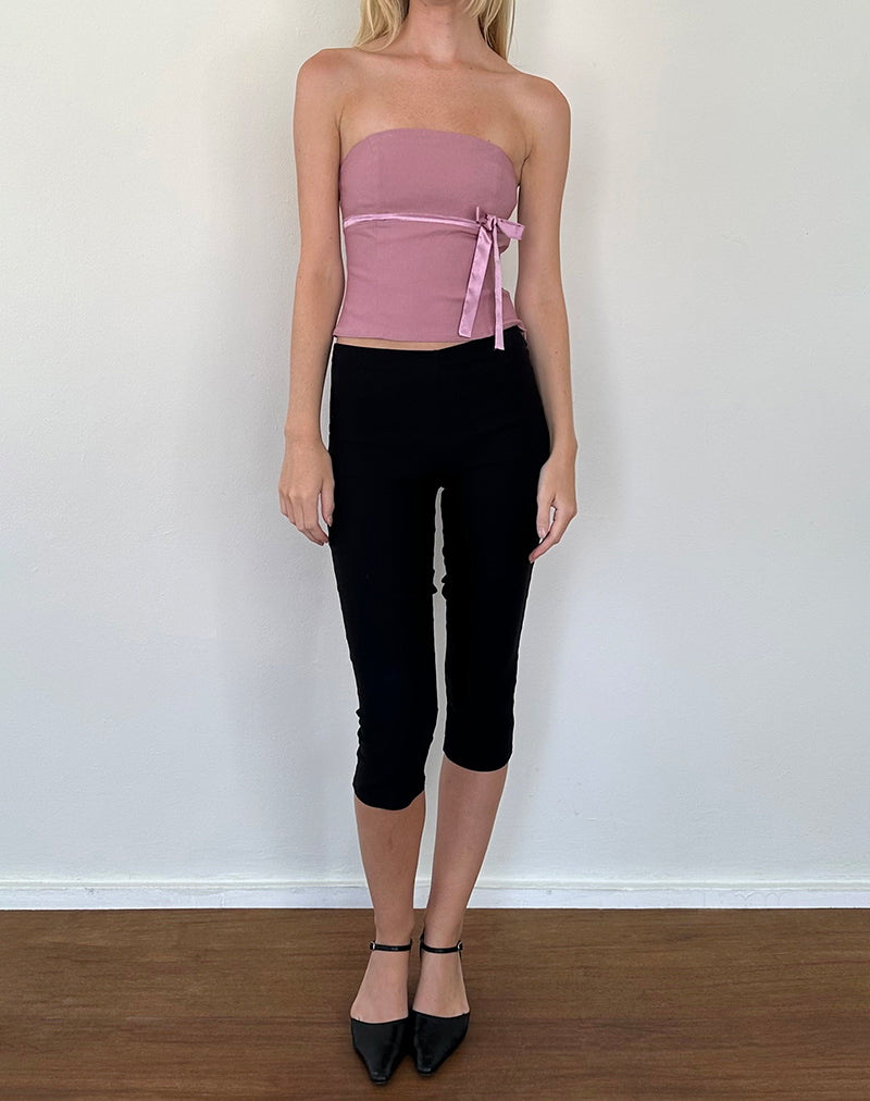 Imagen de Novita Top bandeau con detalle de lazo en sastrería Rosa oscuro