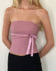 Imagen de Novita Top bandeau con detalle de lazo en sastrería Rosa oscuro