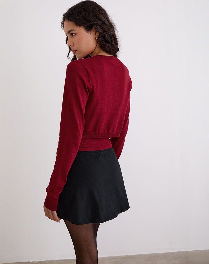 Imagen de Nuha Cropped Cardigan en Borgoña