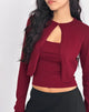 Imagen de Nuha Cropped Cardigan en Borgoña