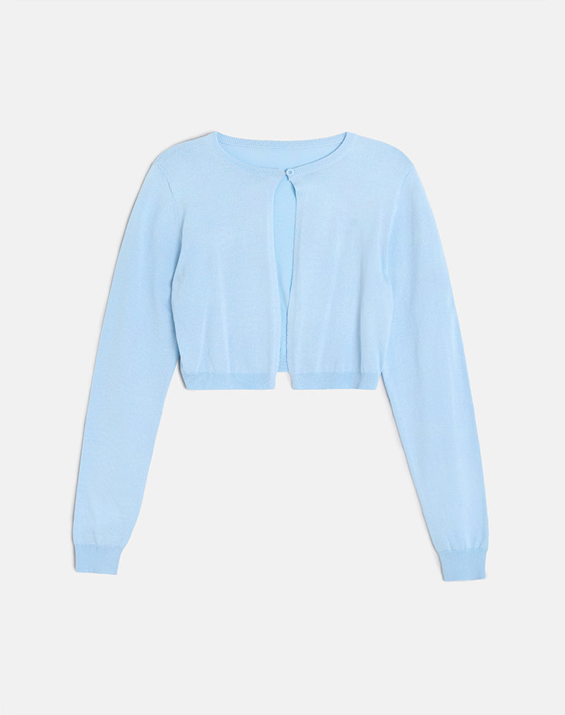 Chaqueta de punto acanalado Nuha en azul