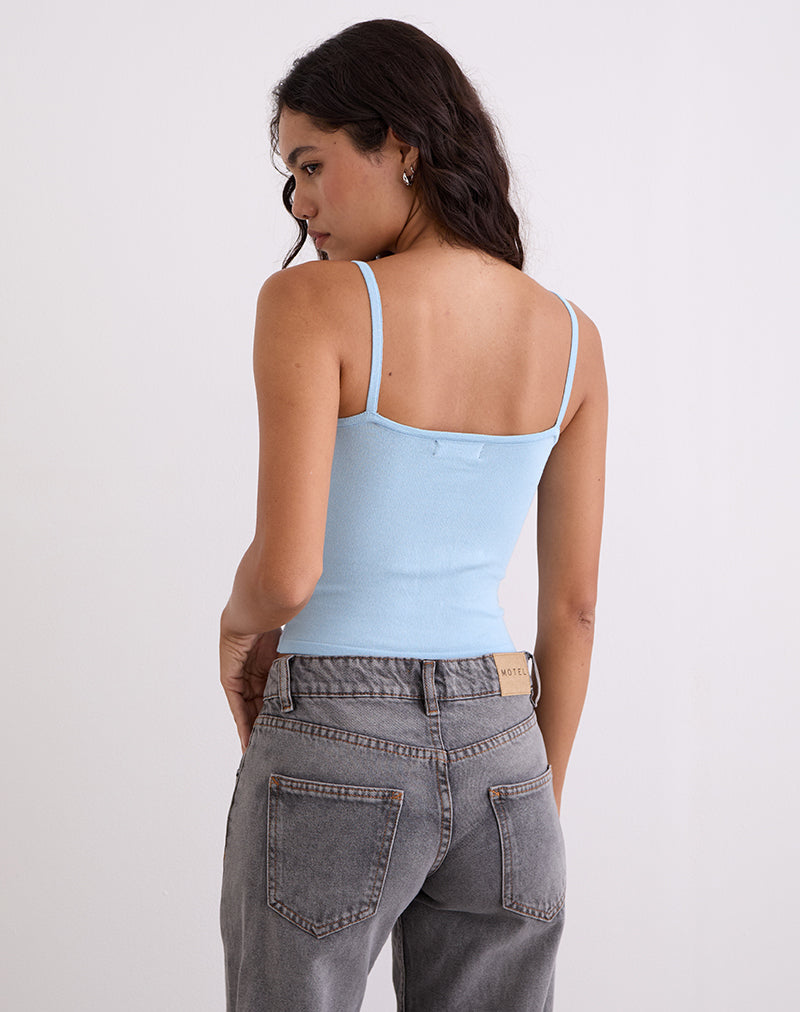 Imagen de Ziva Knit Cami Vest Top Azul