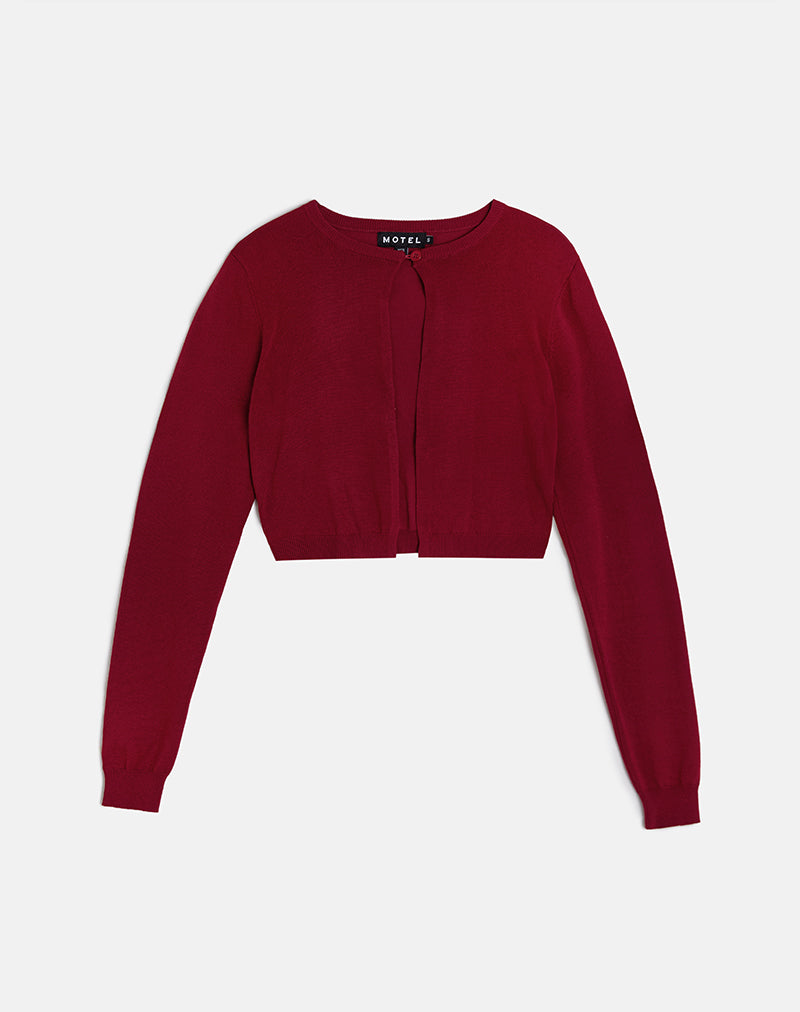 Imagen de Nuha Cropped Cardigan en Borgoña