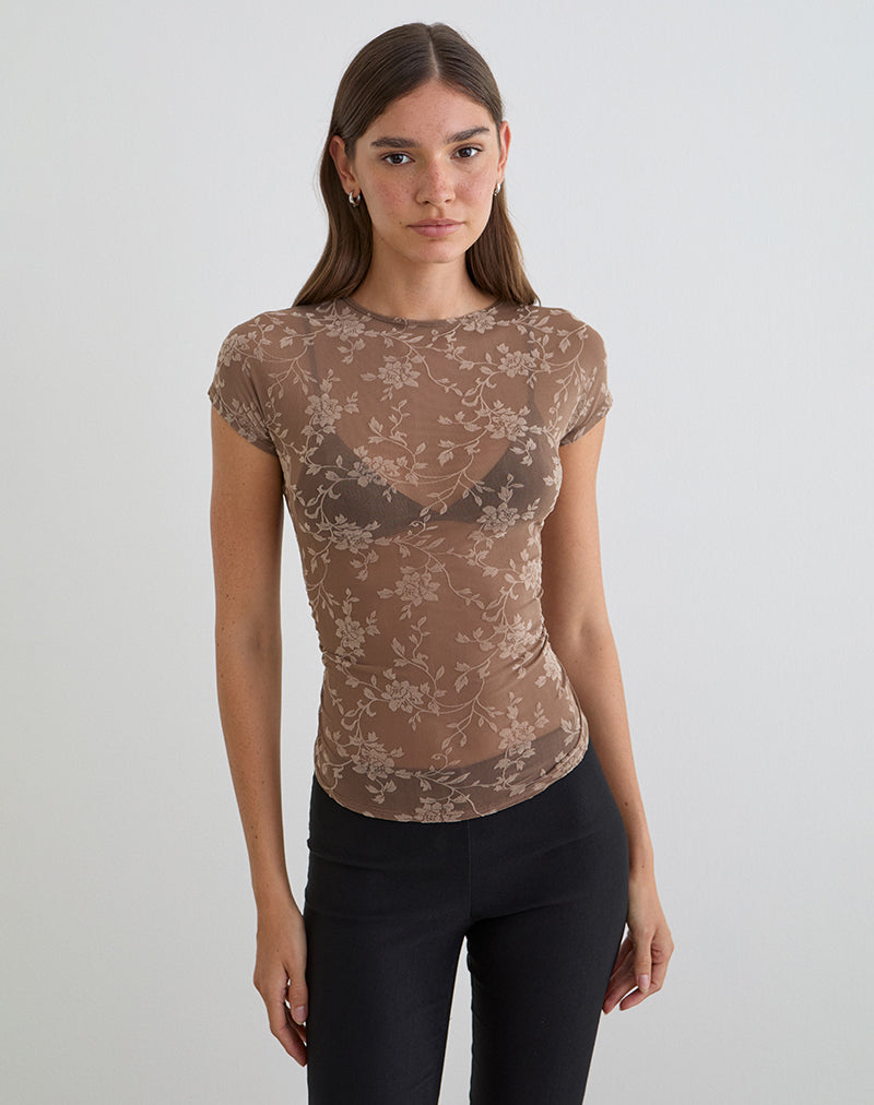 Imagen de Nuovo Top en Leafy Flock Dark Taupe