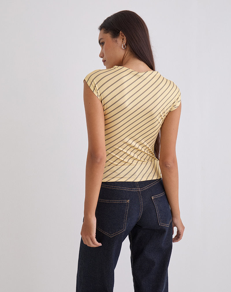 Imagen de Nova Slinky Top en raya diagonal amarilla