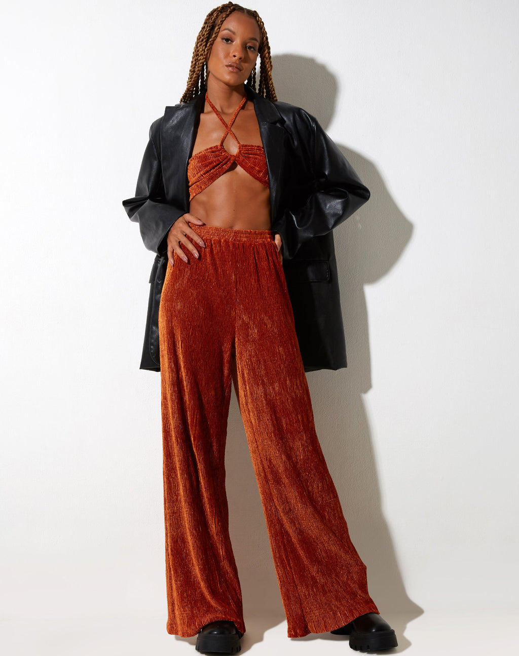 Pantalón Obeli de terciopelo óxido
