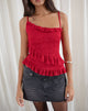 Imagen de Octavia Cami Top asimétrico de encaje Rojo