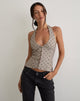 Imagen de Odin Chaleco Top en Beige con Polka Pinstripe