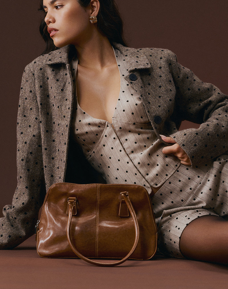 Imagen de Odin Chaleco Top en Beige con Polka Pinstripe