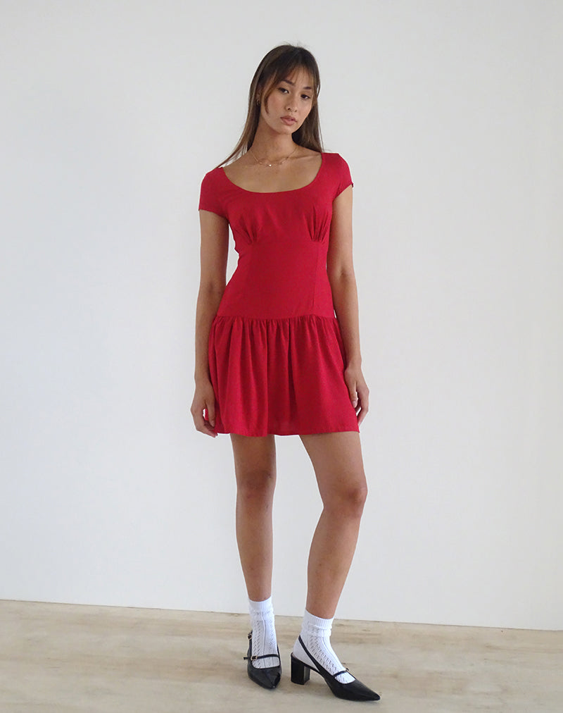 Imagen de Ohayo Mini Dress in Adrenaline Red