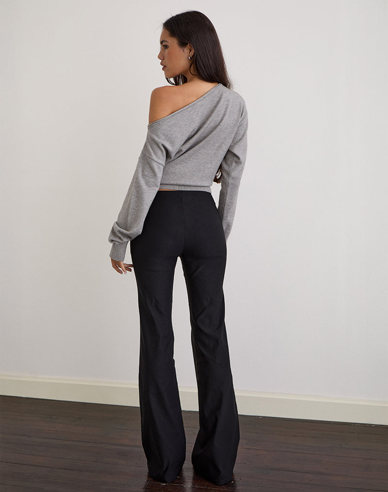 Imagen de Olira Flare Trouser with Eyelets in Tailored Negro