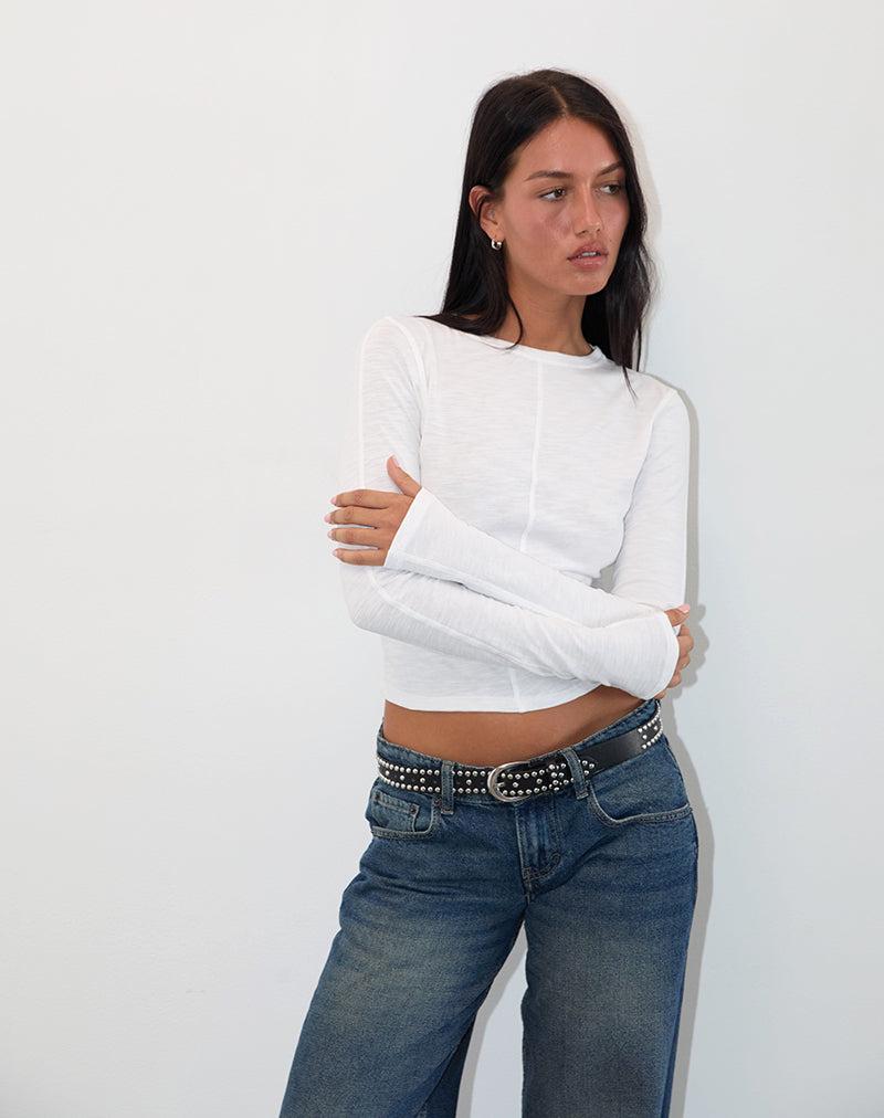 Imagen de Olson Top de manga larga en Slub Ivory