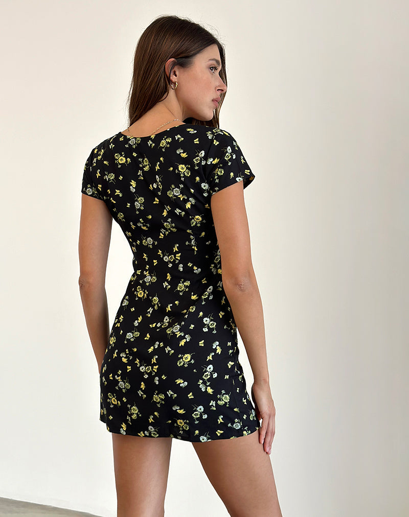 Imagen del minivestido Omoni en lima y limón Negro