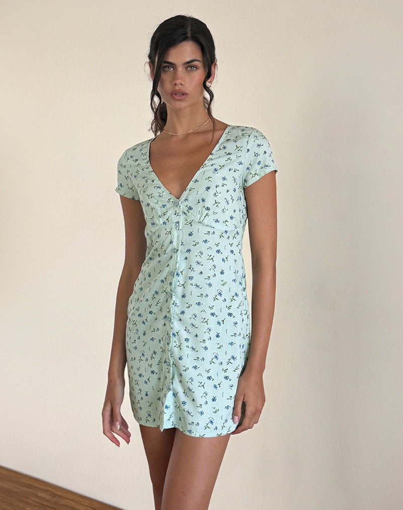 imagen de Omoni Dress In Pretty Petal Green