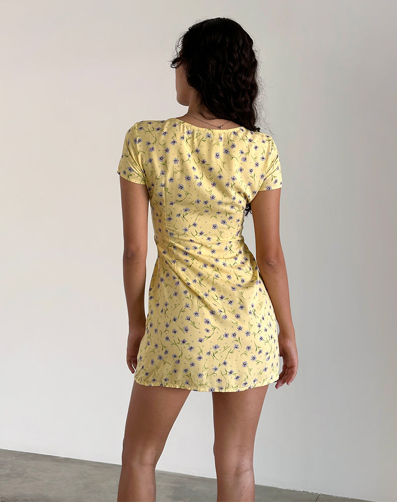 Imagen del minivestido Omoni en Wild Flower Lemon Drop