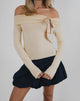 Imagen de Orianne Top Bardot de manga larga en punto Buttercream