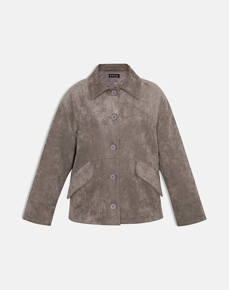 Imagen de la chaqueta Orson de ante sintético gris oliva