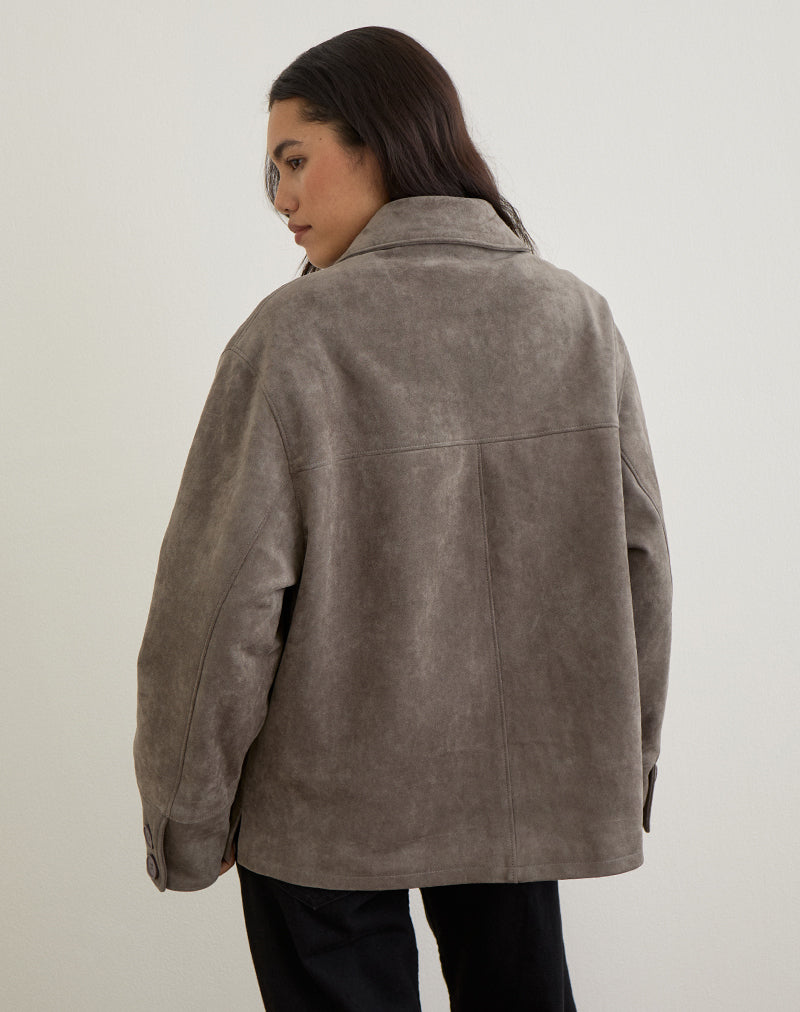 Imagen de la chaqueta Orson de ante sintético gris oliva