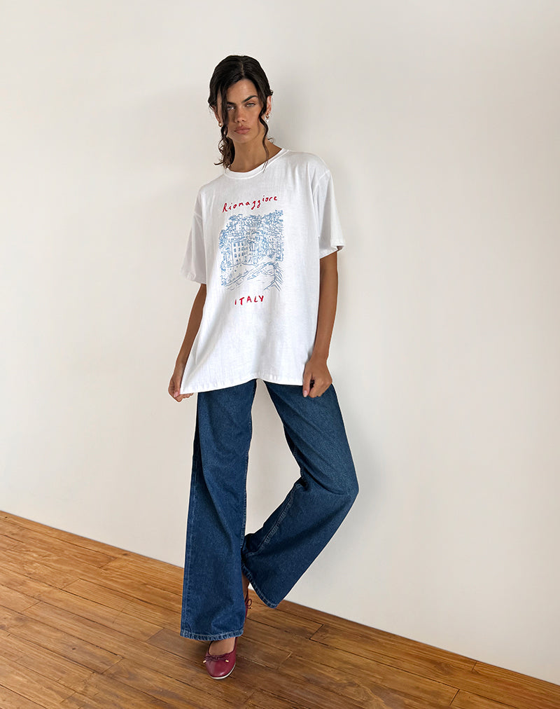 imagen de Oversized Basic Tee en Riomaggiore Italia Blanco
