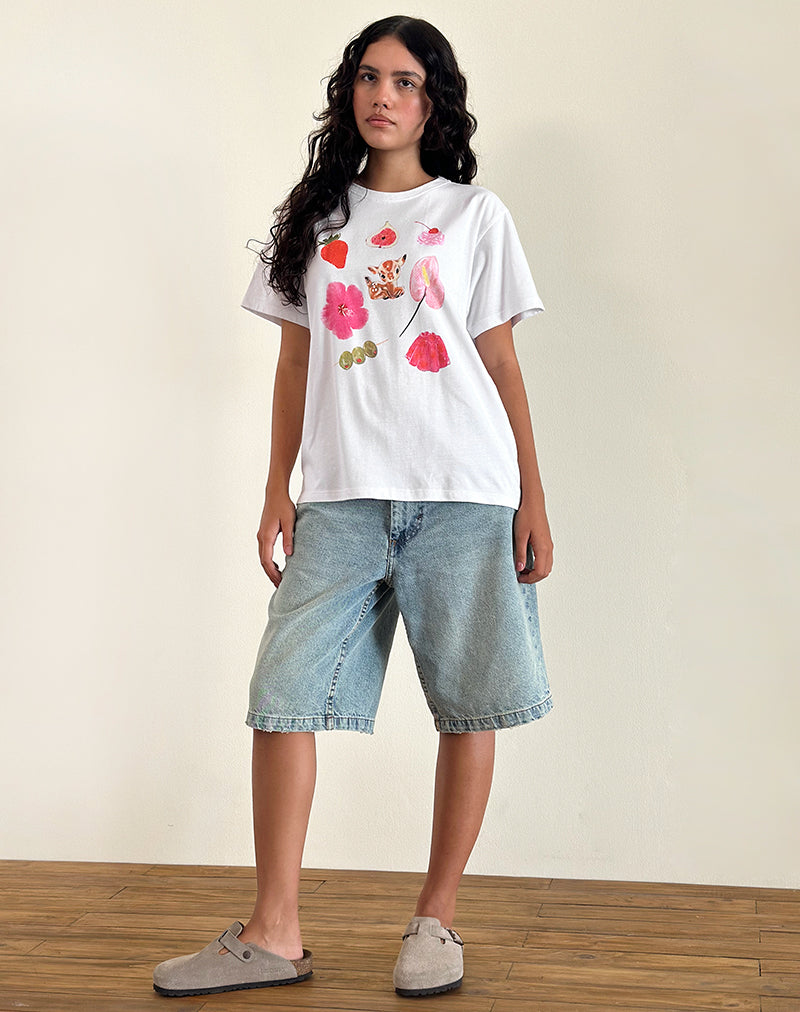 Imagen de Oversized Basic Tee in White Cuties