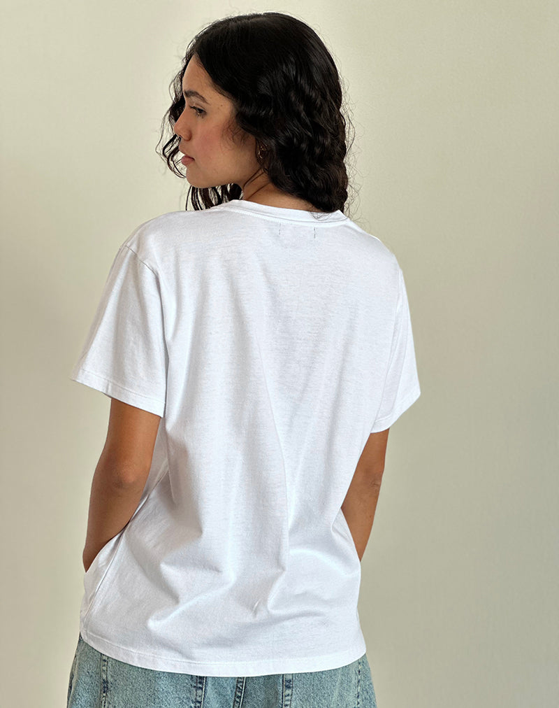 Imagen de Oversized Basic Tee in White Cuties