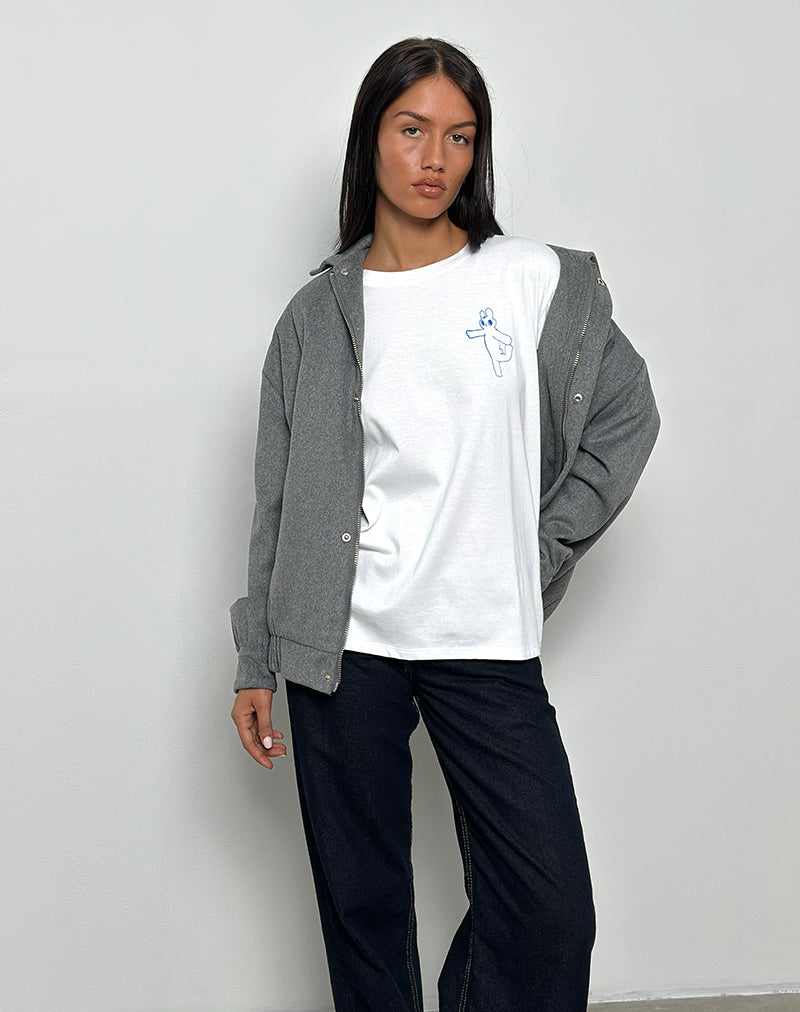 Imagen de Oversize Basic Tee in White with Doing My Best Graphic