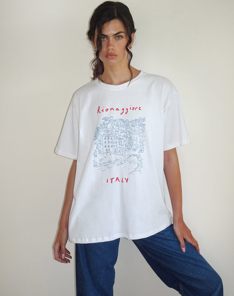 imagen de Oversized Basic Tee en Riomaggiore Italia Blanco