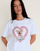 Imagen de Oversize Basic Tee in White with Gemini Motel Pet Print