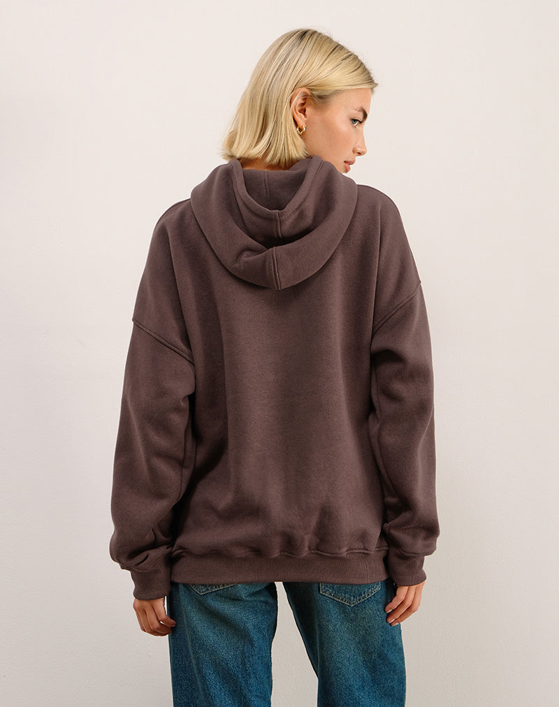 Image of Sudadera con capucha oversize en caoba oscuro con estampado See You Next Tuesday