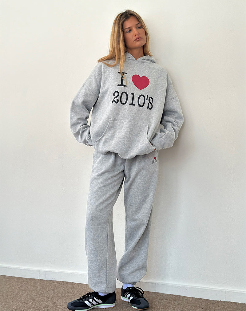 Imagen de Emiko Joggers oversize en marga gris con estampado I Love 2010's