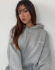 Imagen de Oversize Hoodie in Grey Marl with Motel Scribble Embroidery