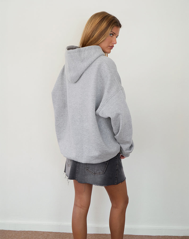 Imagen de Oversized Hoodie in Grey Marl with I Love 2010's Print