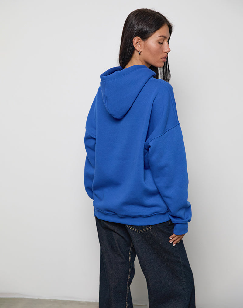 Imagen de Oversized Hoodie in Cobalt Blue with Cool Girl Graphic