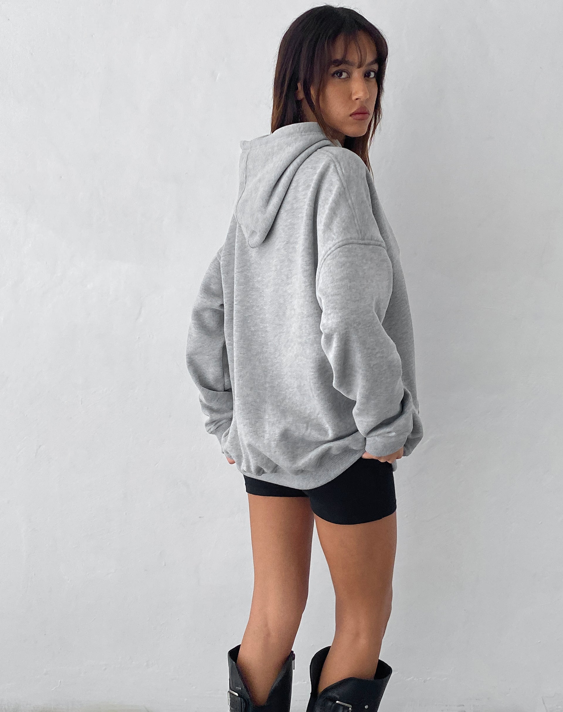 Imagen de Oversized Hoodie in Grey Marl with Worst Nightmare Graphic
