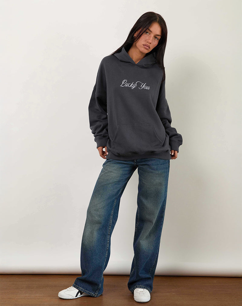 Image of Sudadera con capucha Ocean Storm y gráfico Lucky You
