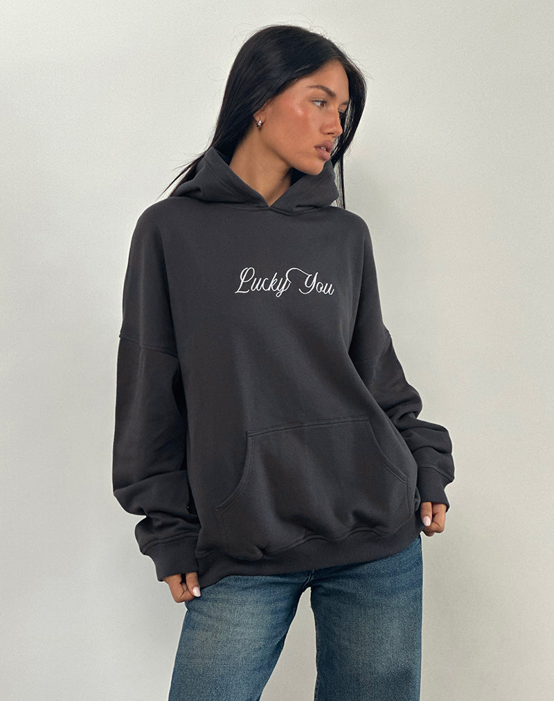 Image of Sudadera con capucha Ocean Storm y gráfico Lucky You