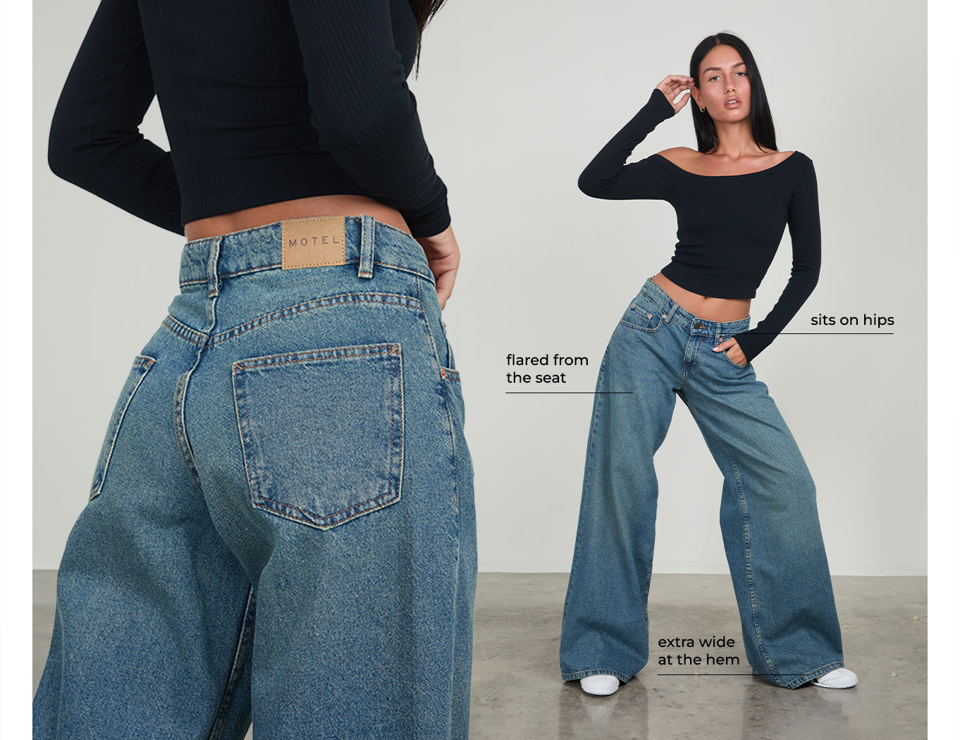 OVERSIZE EXTRA WIDE LOW RISE ROOMY