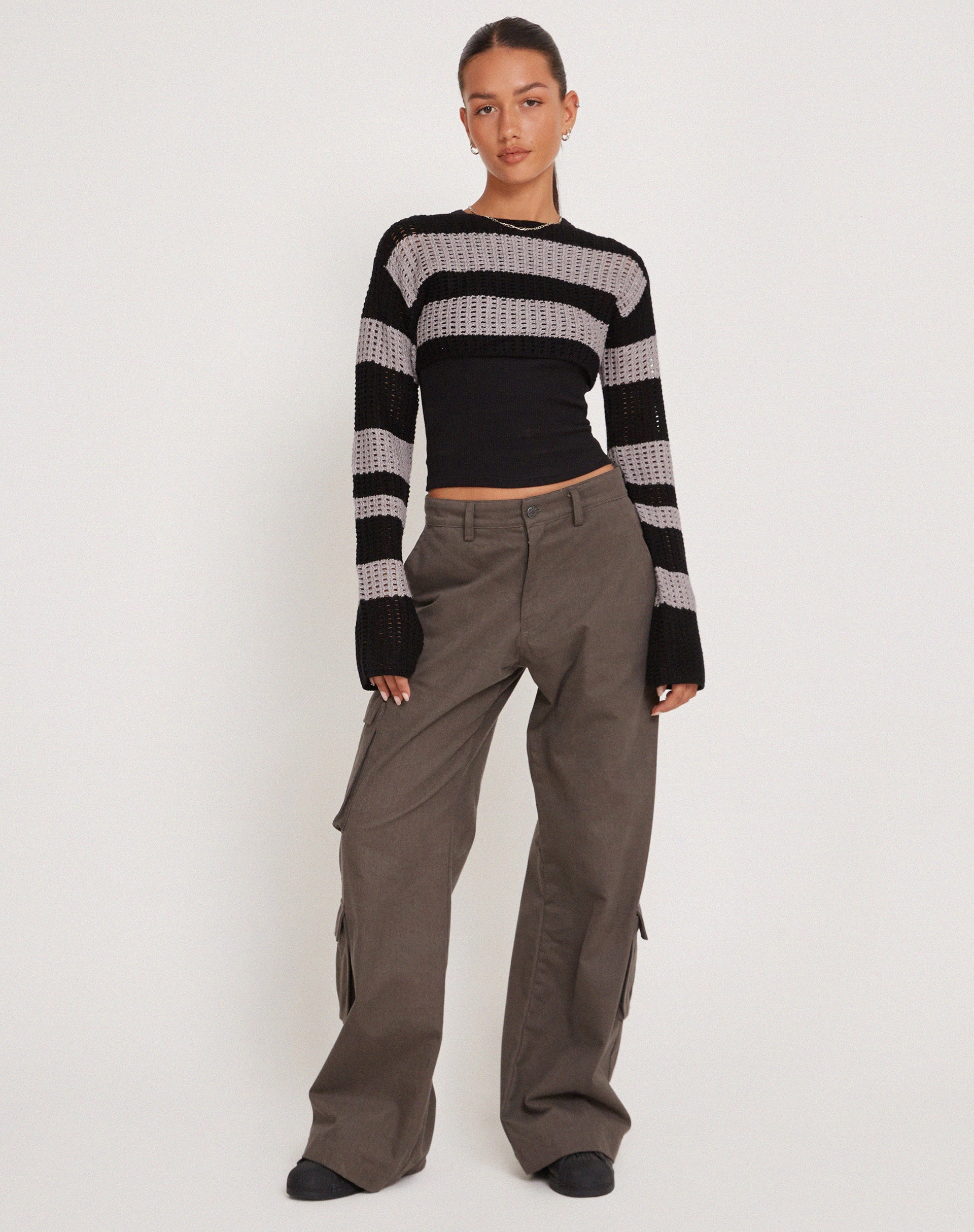 Imagen de Ozzy Bolero Top en Negro Gris