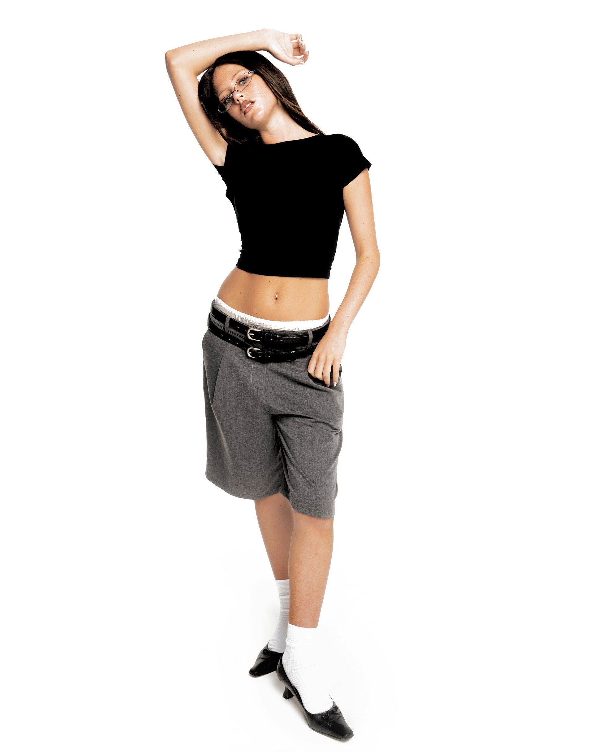 Imagen de Setya Long Line Tailored Shorts en Charcoal