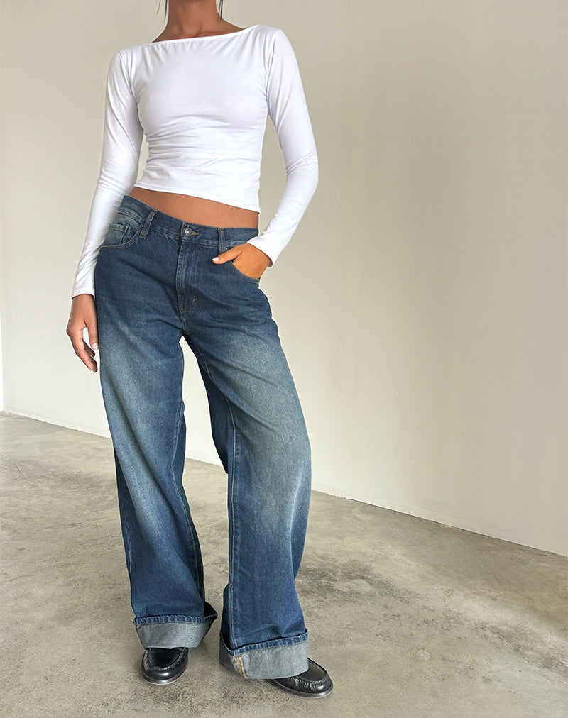 Imagen de Oversized Dad Low Rise Jeans in Dark Vintage