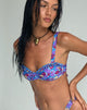 Imagen del sujetador de bikini Pafri en color morado lavado floral