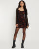 imagen de Paiva Mini Dress in Rose Cluster Velvet