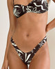Imagen de la braguita de bikini Farida en marrón y marfil Doodle Swirl