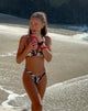 Imagen de la braguita de bikini Farida en marrón y marfil Doodle Swirl